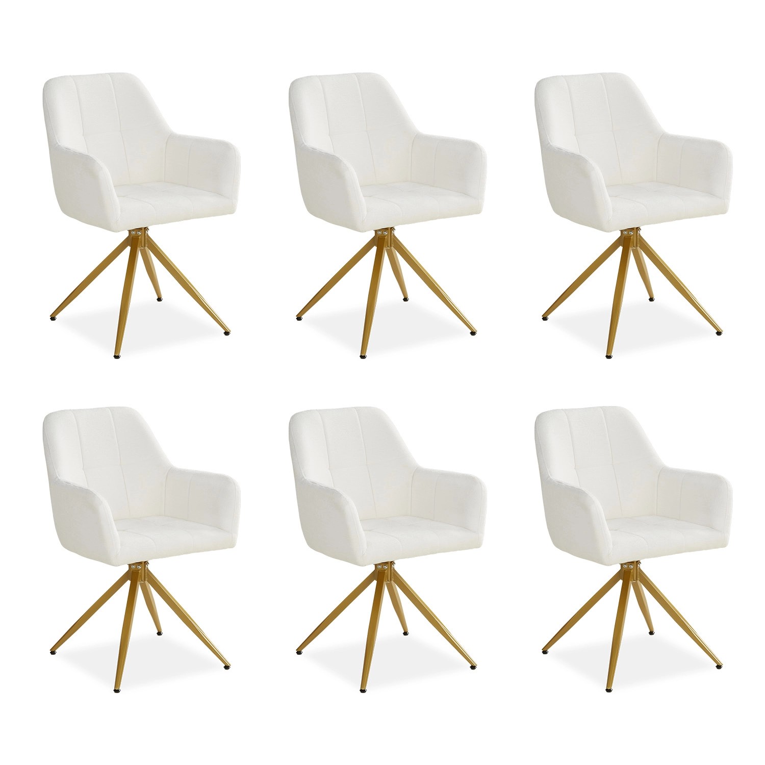 Homestyle4u Polsterstuhl Drehbar 6er Set in Beige 2732 günstig online kaufen