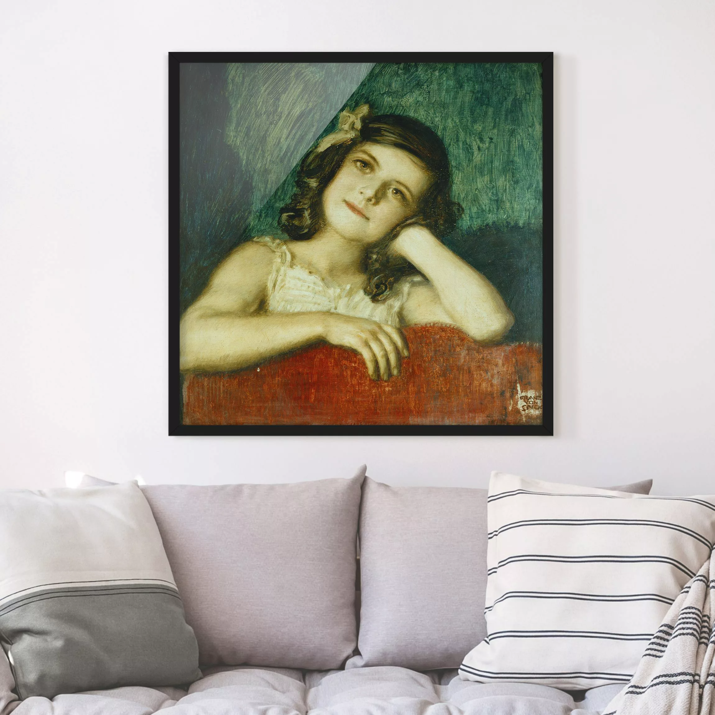 Bild mit Rahmen Kunstdruck - Quadrat Franz von Stuck - Mary günstig online kaufen