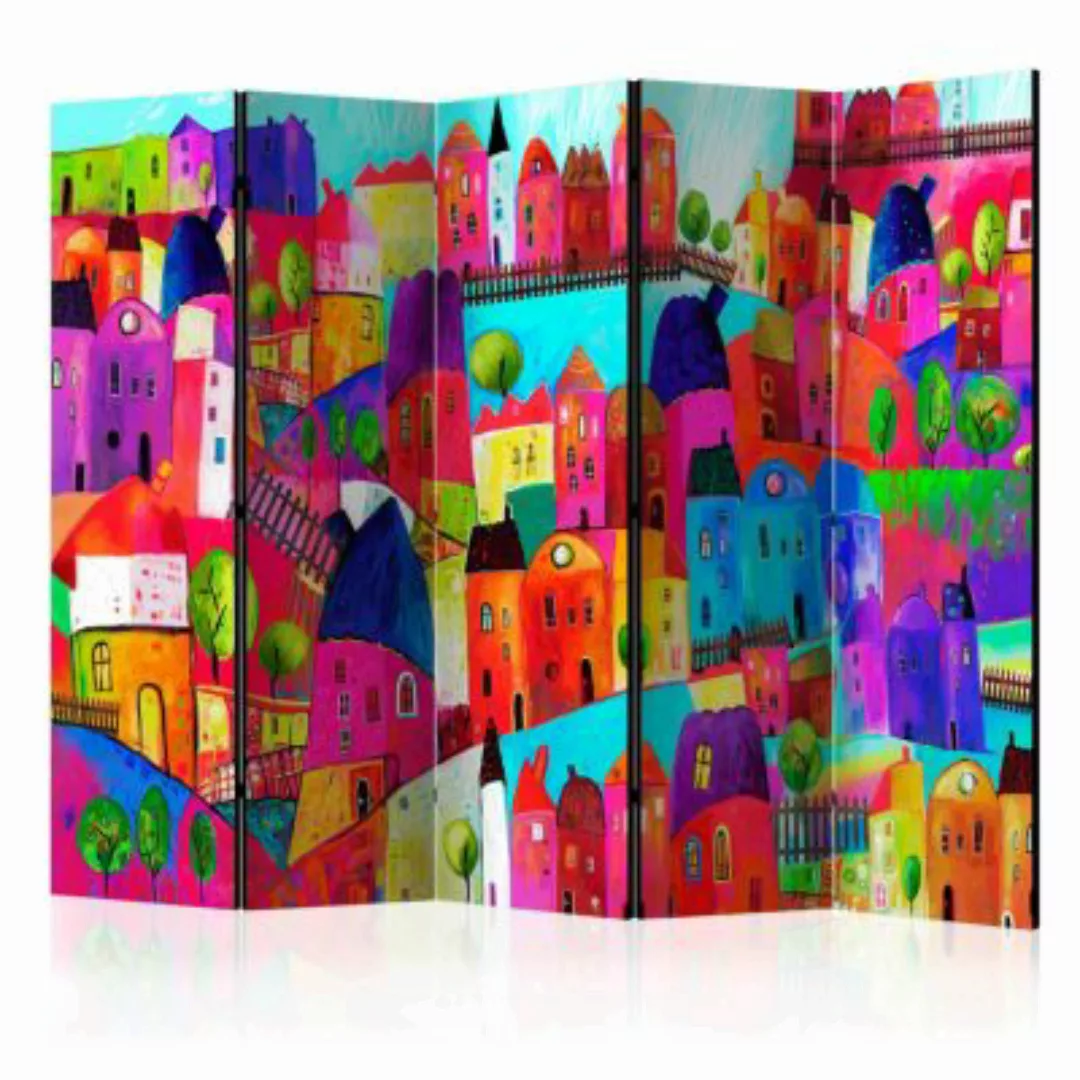 artgeist Paravent Rainbow-hued town II [Room Dividers] mehrfarbig Gr. 225 x günstig online kaufen