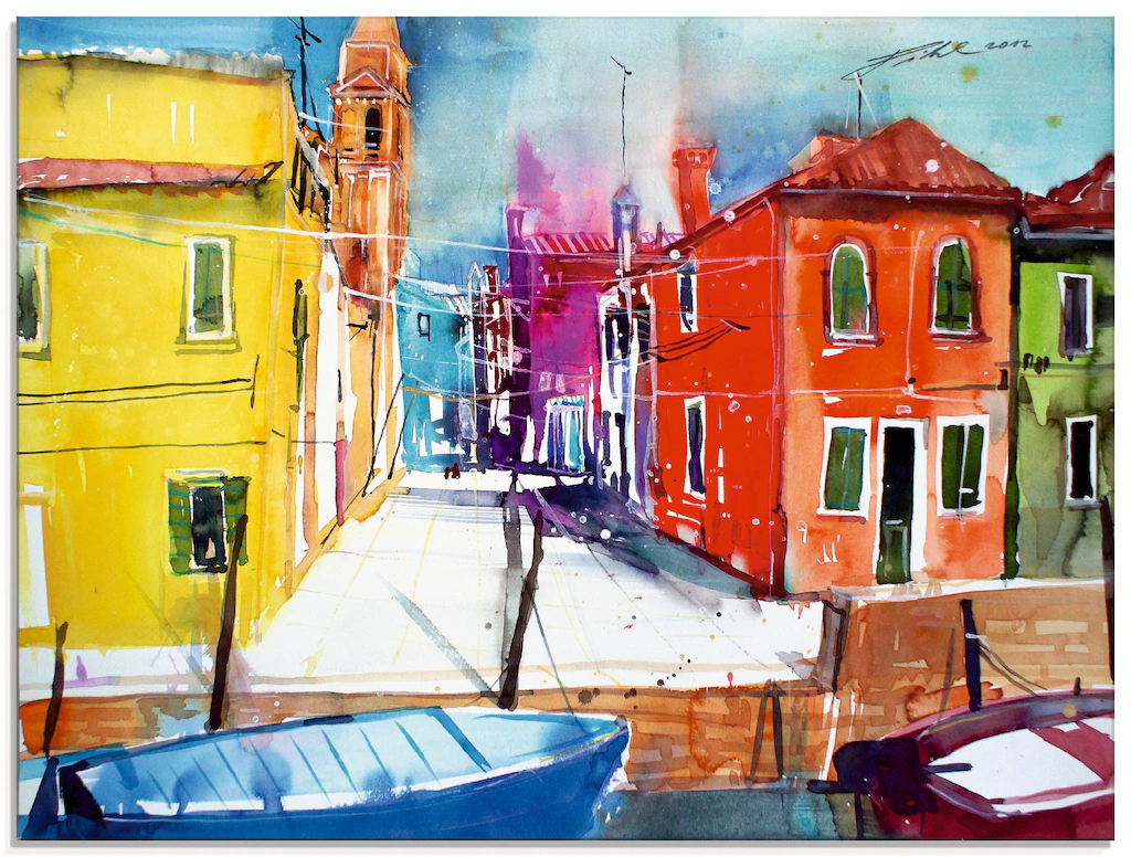 Artland Glasbild »Venedig, Burano, Fondamenta del Pizzo«, Italien, (1 St.) günstig online kaufen