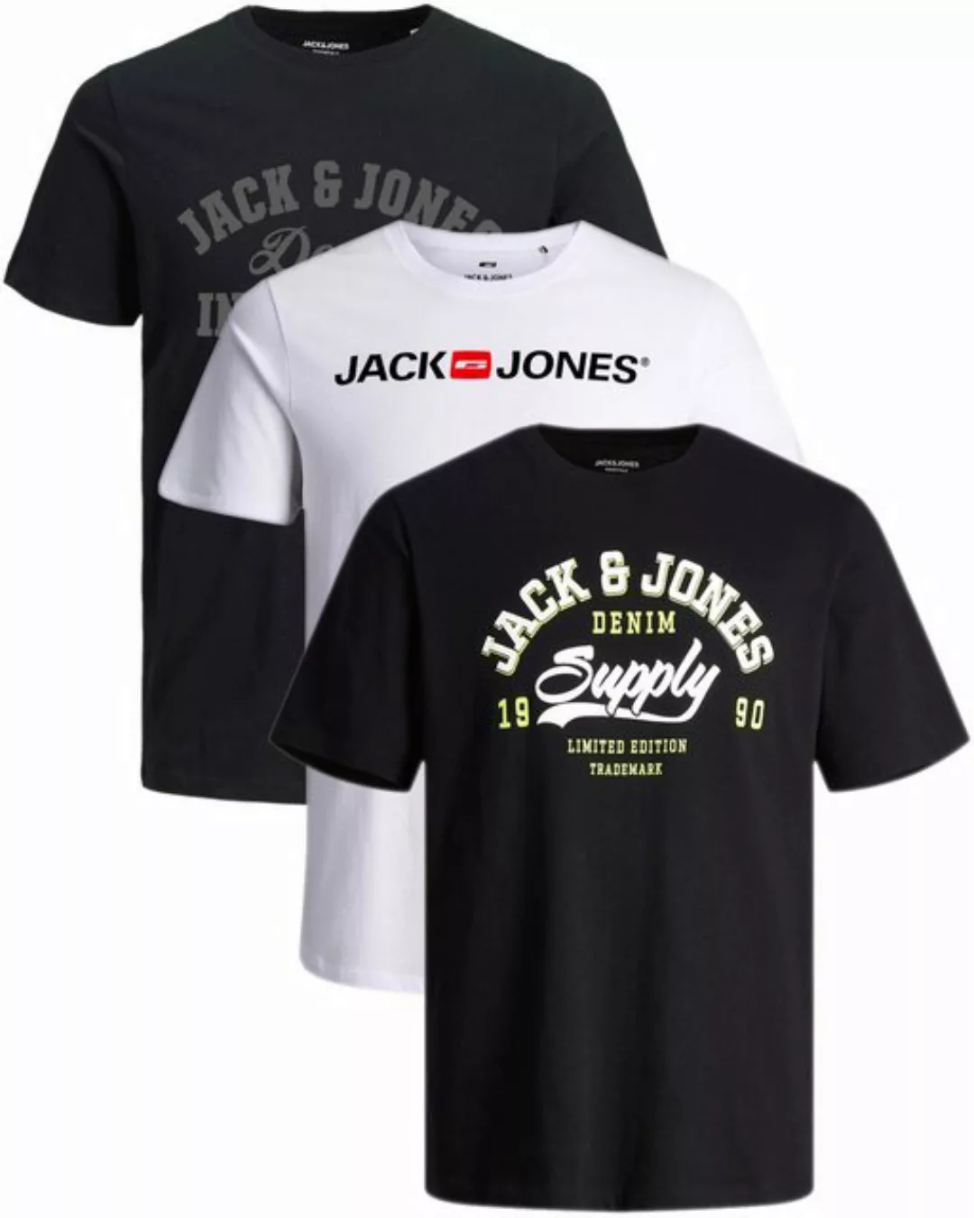 Jack & Jones Print-Shirt (Spar Set, 3er-Pack) Shirts mit Printaufdruck aus günstig online kaufen