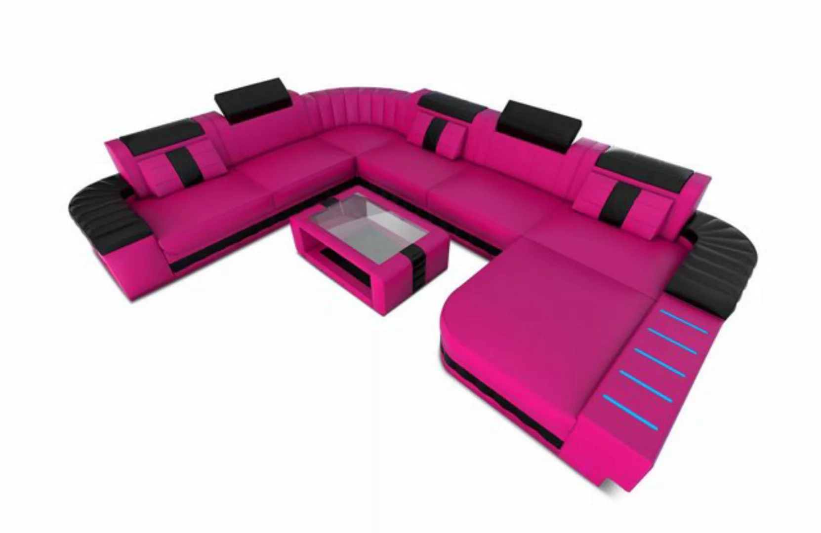 Sofa Dreams Wohnlandschaft Ledersofa Bellagio XXL U Form Ledercouch Sofa Le günstig online kaufen