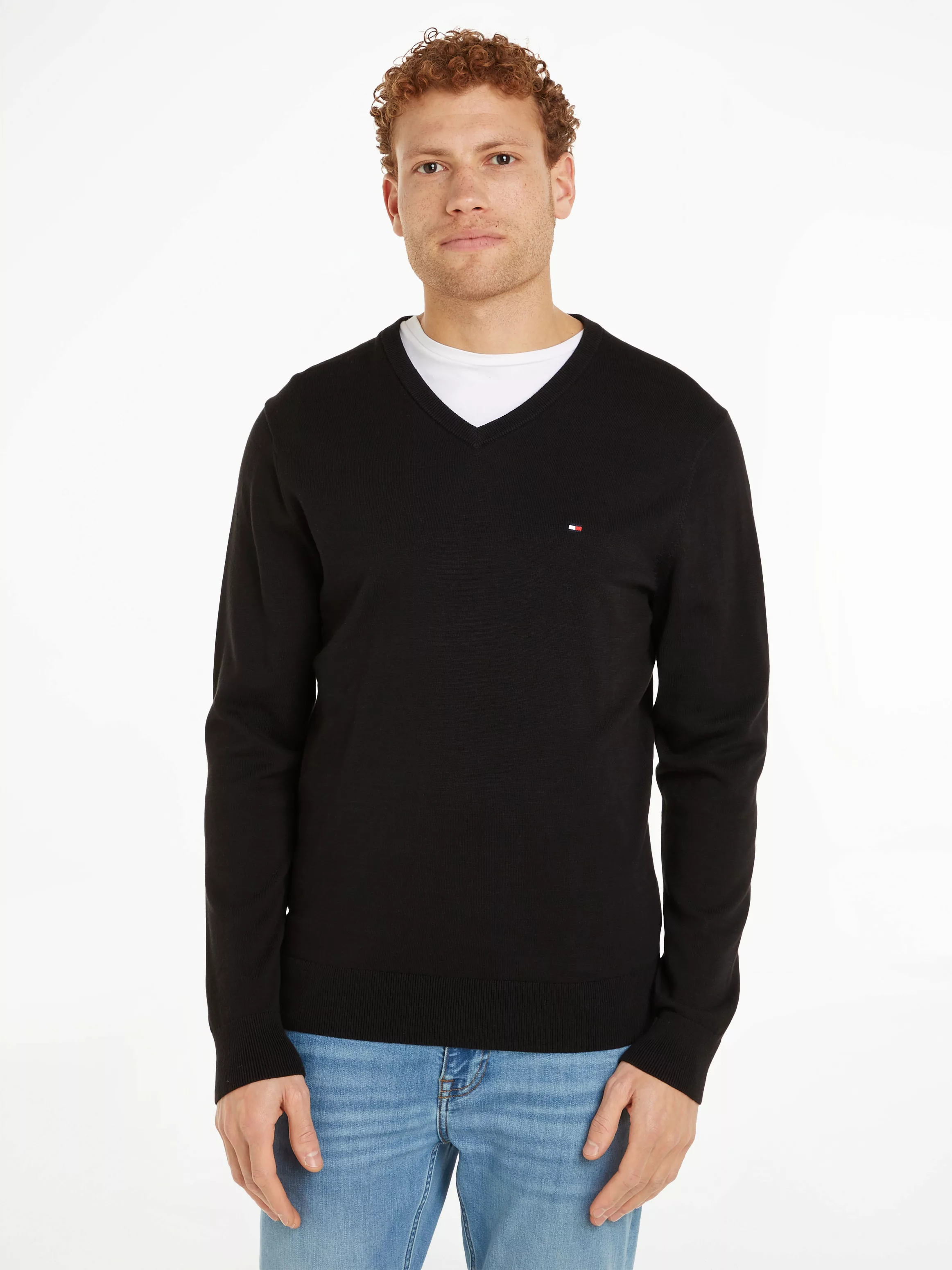 Tommy Hilfiger Strickpullover "ESSENTIAL COTTON V NECK" günstig online kaufen