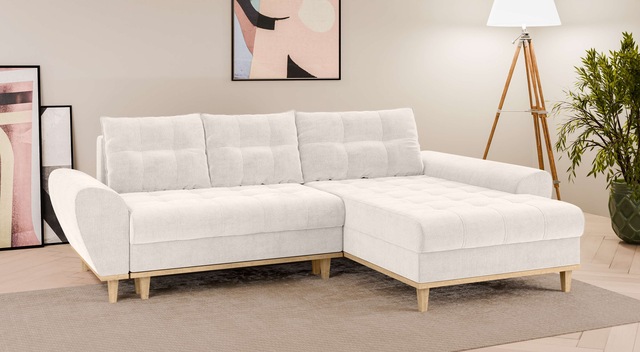 Home affaire Ecksofa "Ahrdorf mit Bettfunktion und Bettkasten, Maße: B/H/T günstig online kaufen