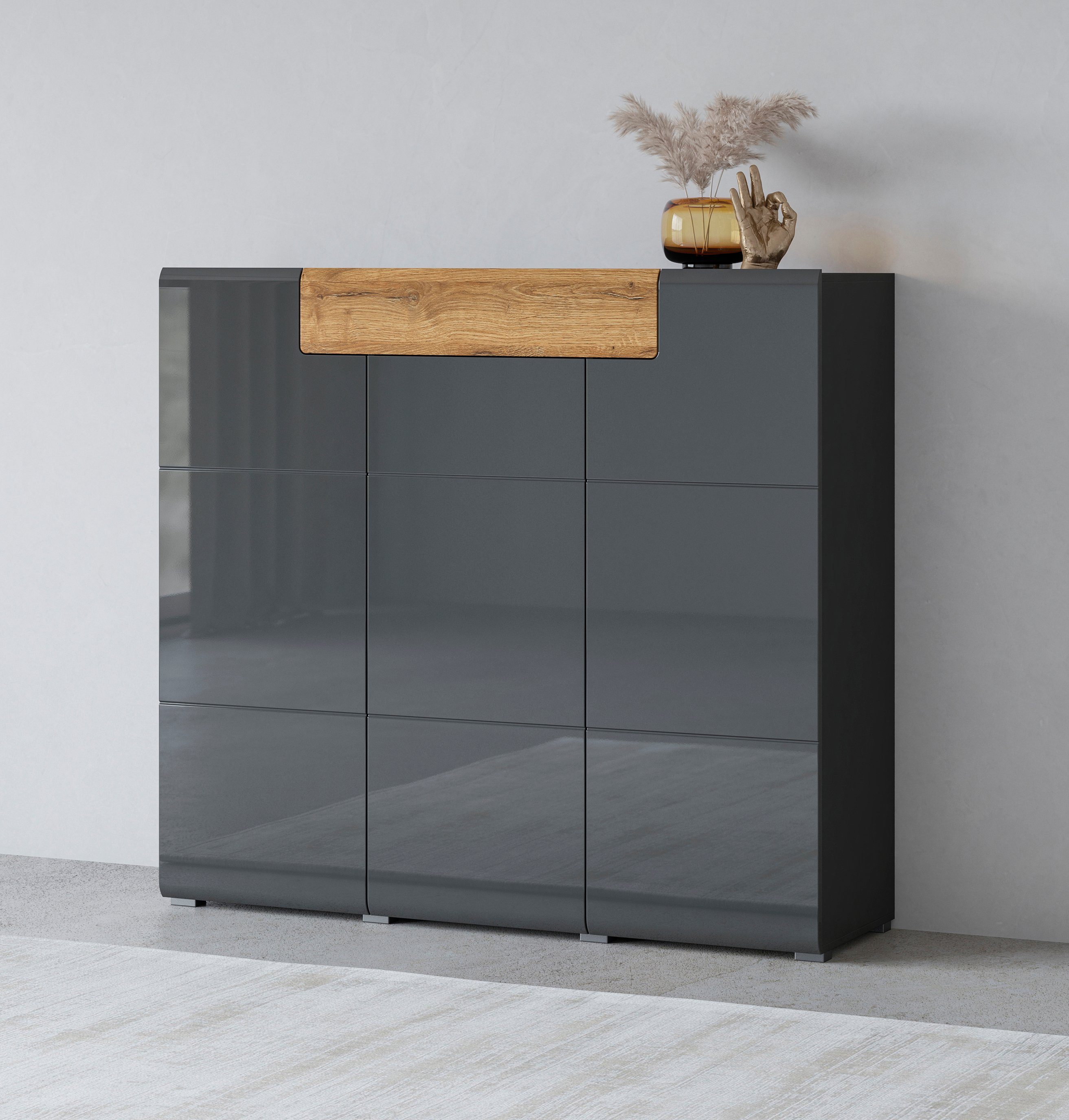 INOSIGN Highboard "Toledo,Breite 147,5 cm,trendige Hochkommode mit 3 Türen günstig online kaufen
