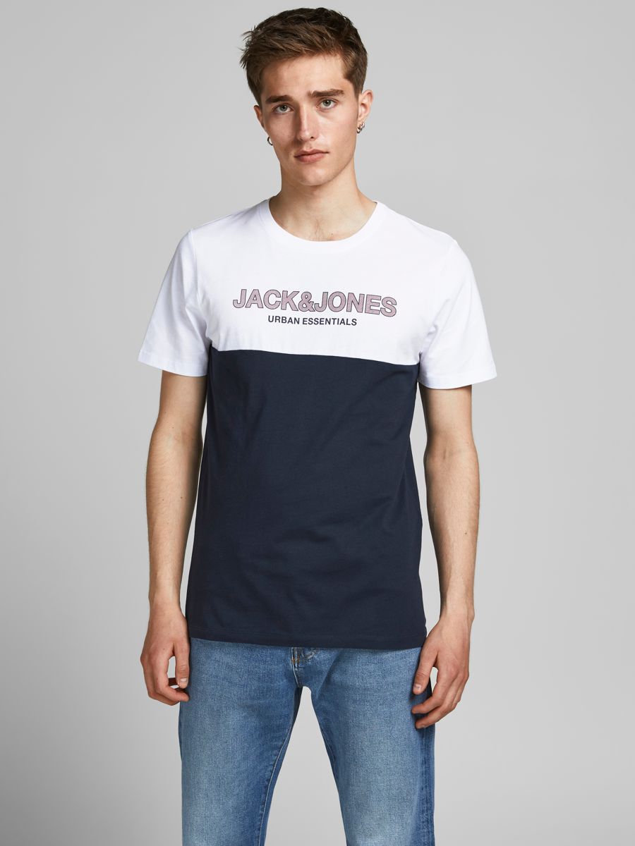 Jack & Jones Urban Blocking Kurzarm O Hals T-shirt 2XL Forest Night / Detai günstig online kaufen