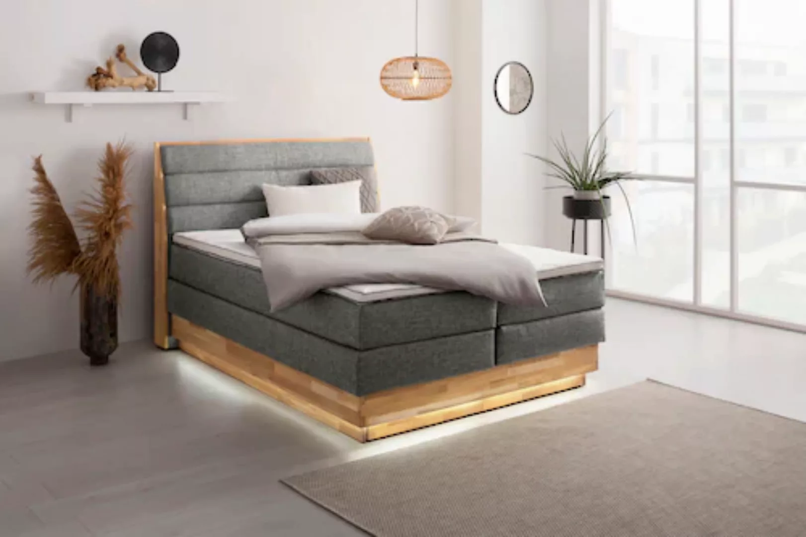 OTTO products Boxspringbett, LED-Beleuchtung, mit zertifizierten, recycelte günstig online kaufen