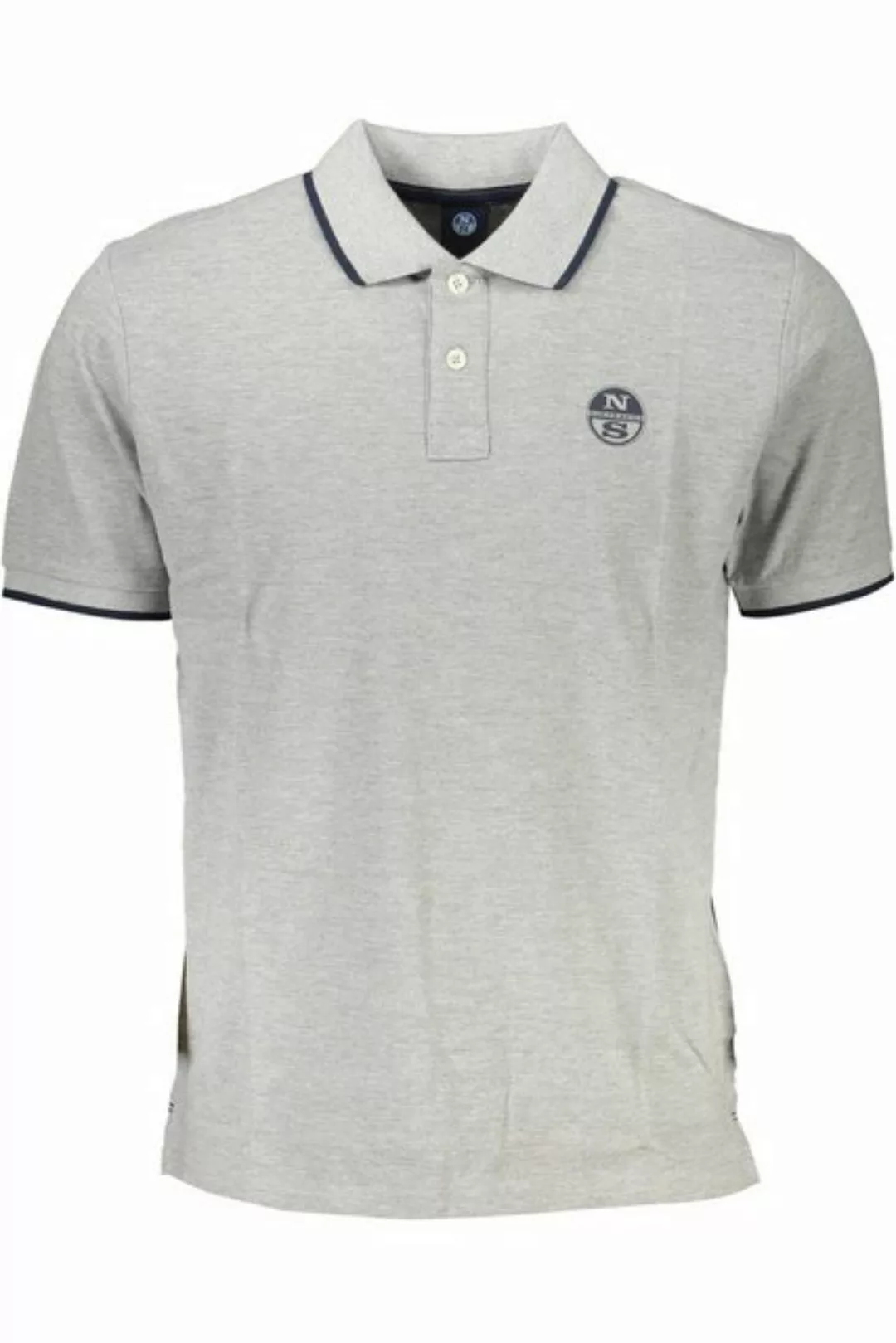 North Sails Poloshirt Herren Kurzarm-Poloshirt Grau mit Kontrastdetails günstig online kaufen