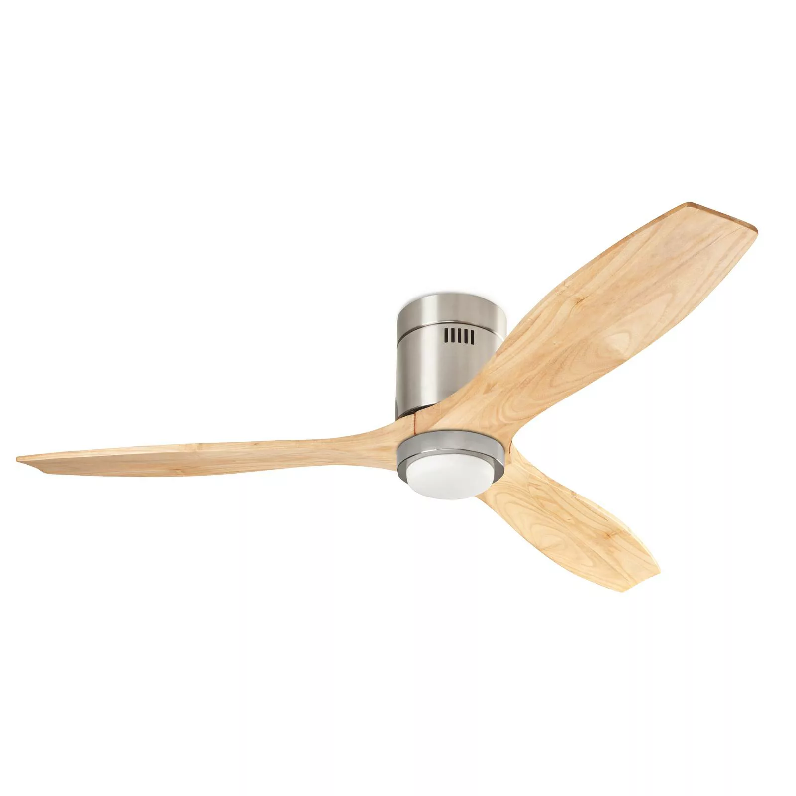 LED-Deckenventilator Stem, Holz hell, DC leise, Ø 137 cm CCT günstig online kaufen