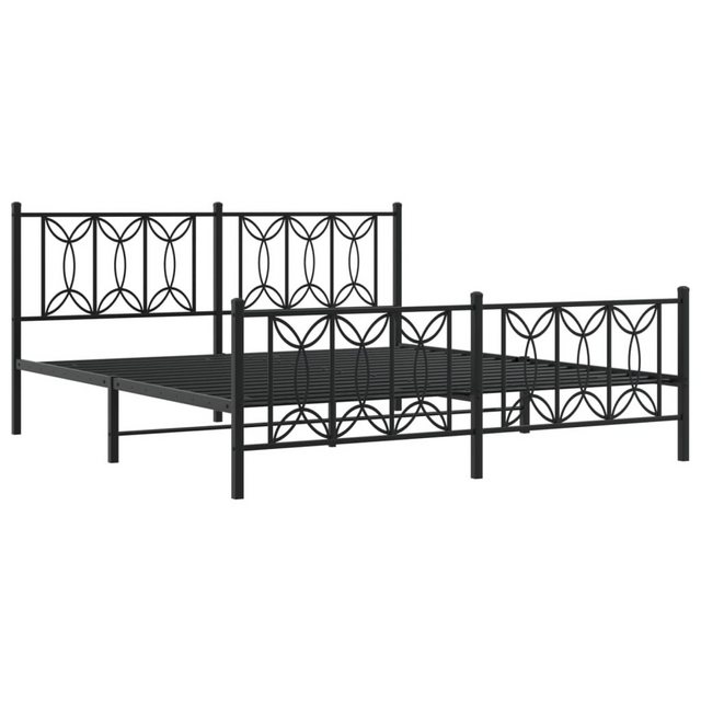 vidaXL Bett Bettgestell mit Kopf- und Fußteil Metall Schwarz 183x213 cm günstig online kaufen