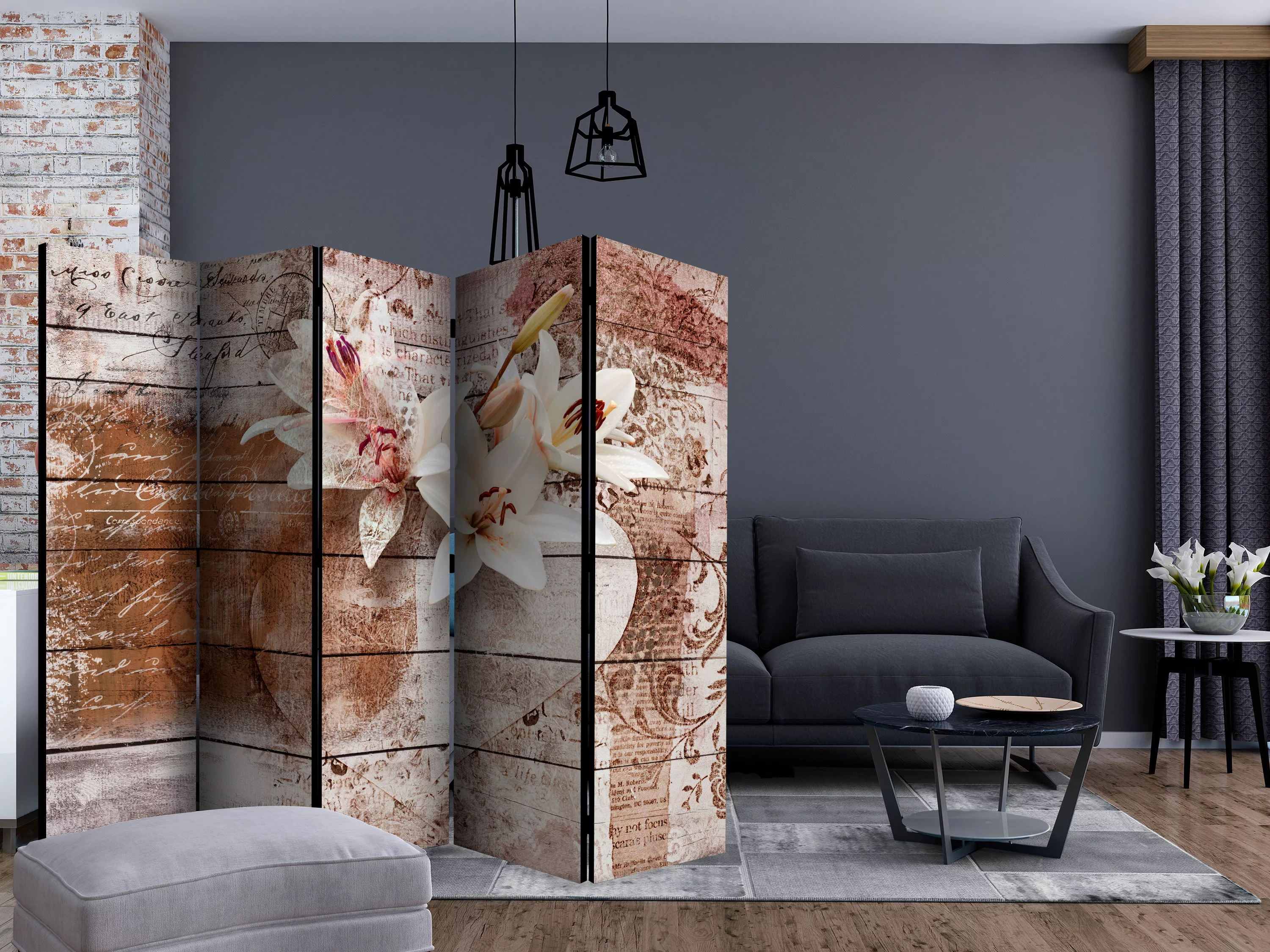 5-teiliges Paravent - Romantic Memories Ii [room Dividers] günstig online kaufen