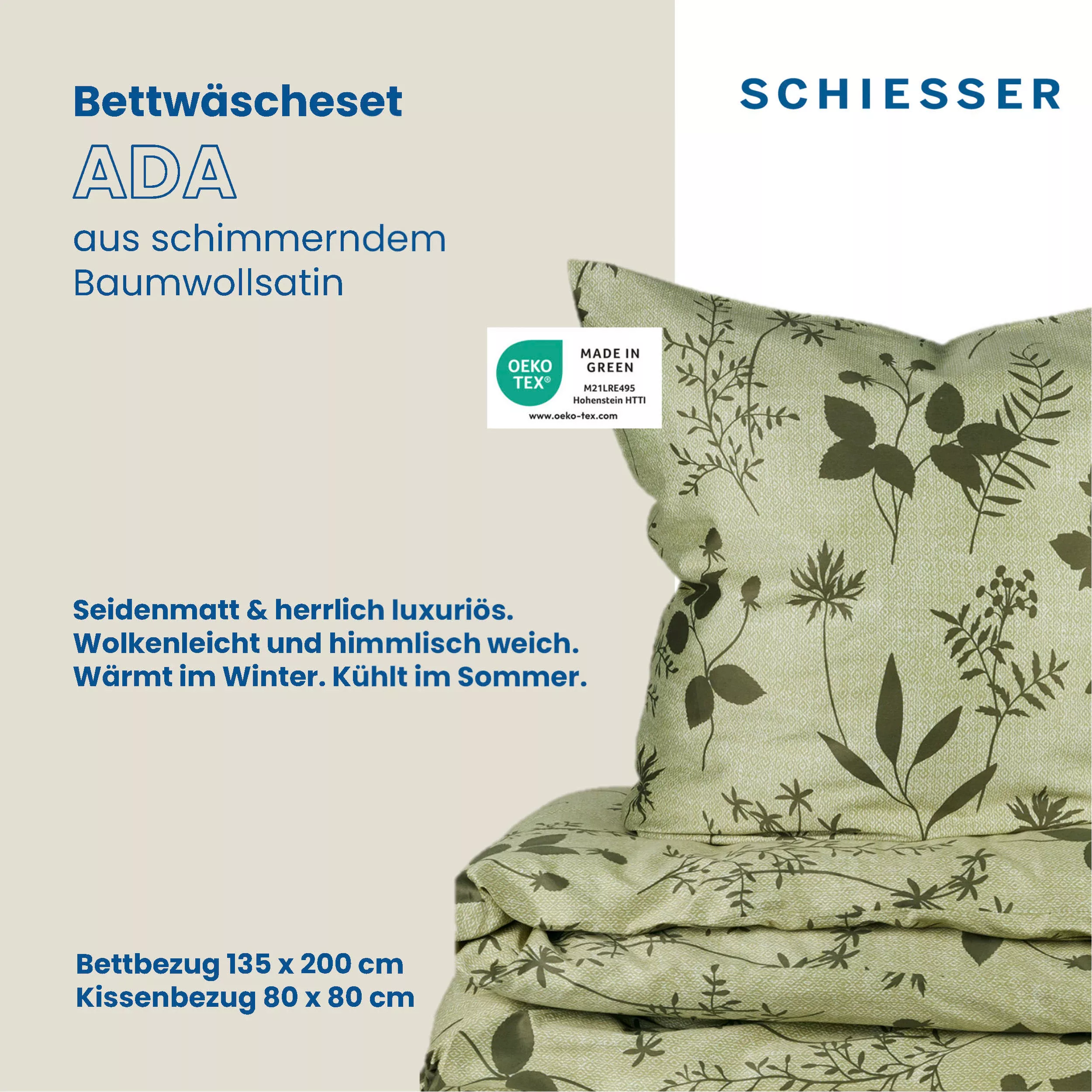 Schiesser Bettwäsche »Ada«, (2 tlg.), Botanikprint günstig online kaufen