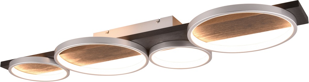 TRIO Leuchten LED Deckenleuchte »MEDERA, Deckenlampe LED Ringe mit Holz Dek günstig online kaufen