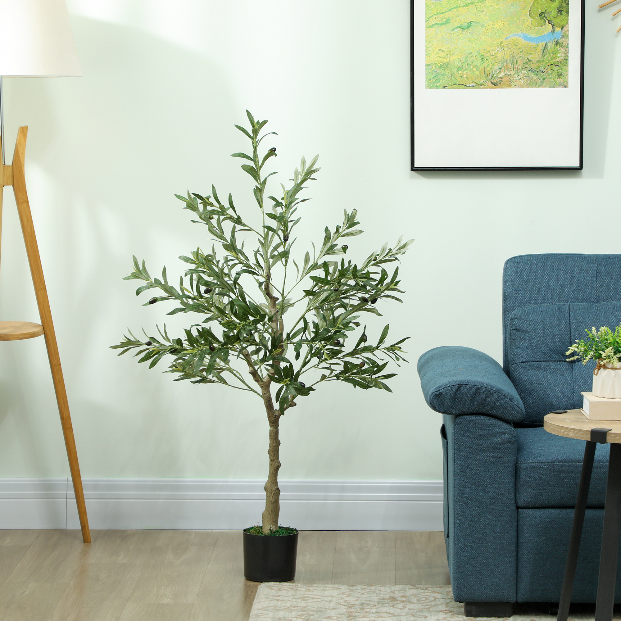 HOMCOM Künstlicher Olivenbaum 120 cm Kunstpflanze Innen künstlicher Baum im günstig online kaufen