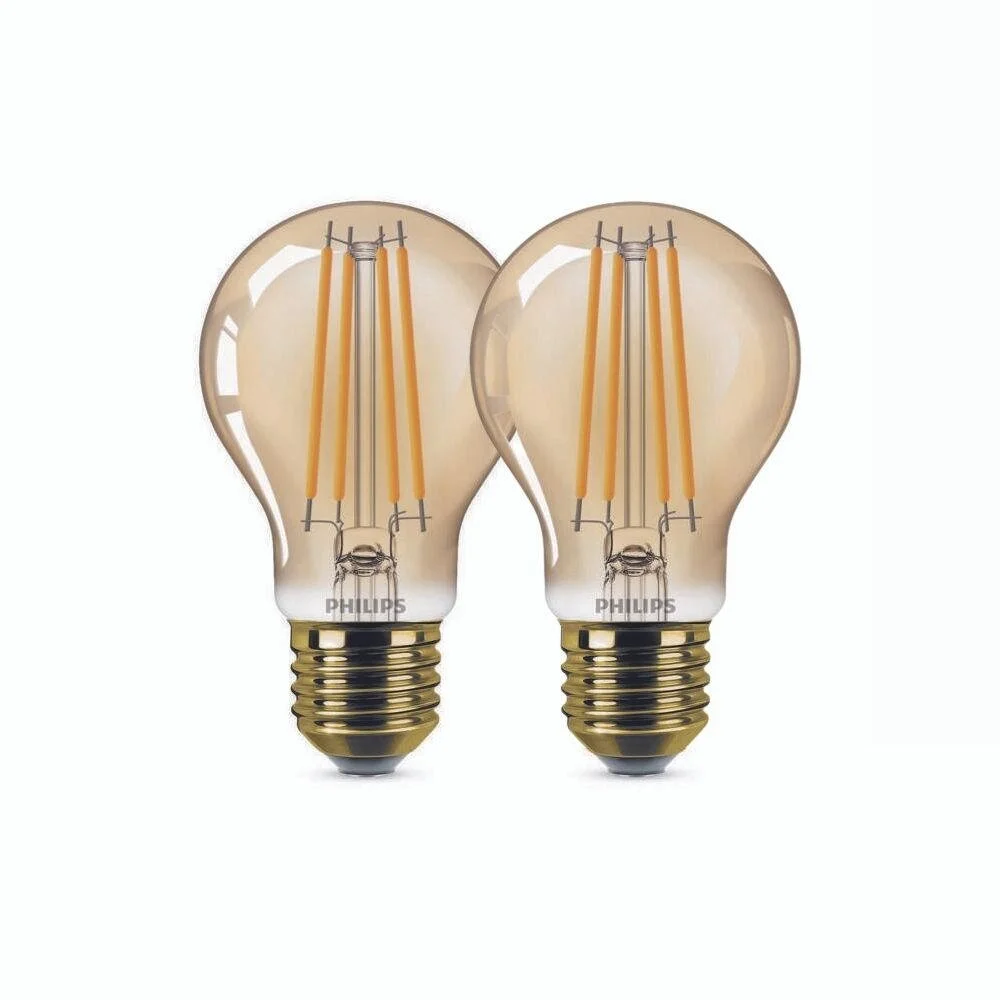 Philips LED Lampe E27 - Birne A60 3,1W 250lm 1800K ersetzt 25W Doppelpack günstig online kaufen