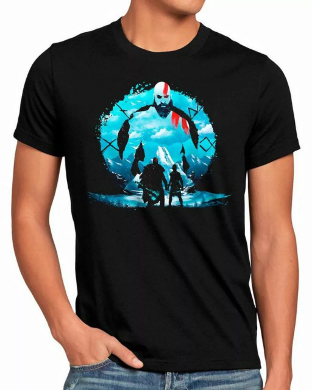 style3 Print-Shirt Herren T-Shirt Godly Game god of action adventure kratos günstig online kaufen