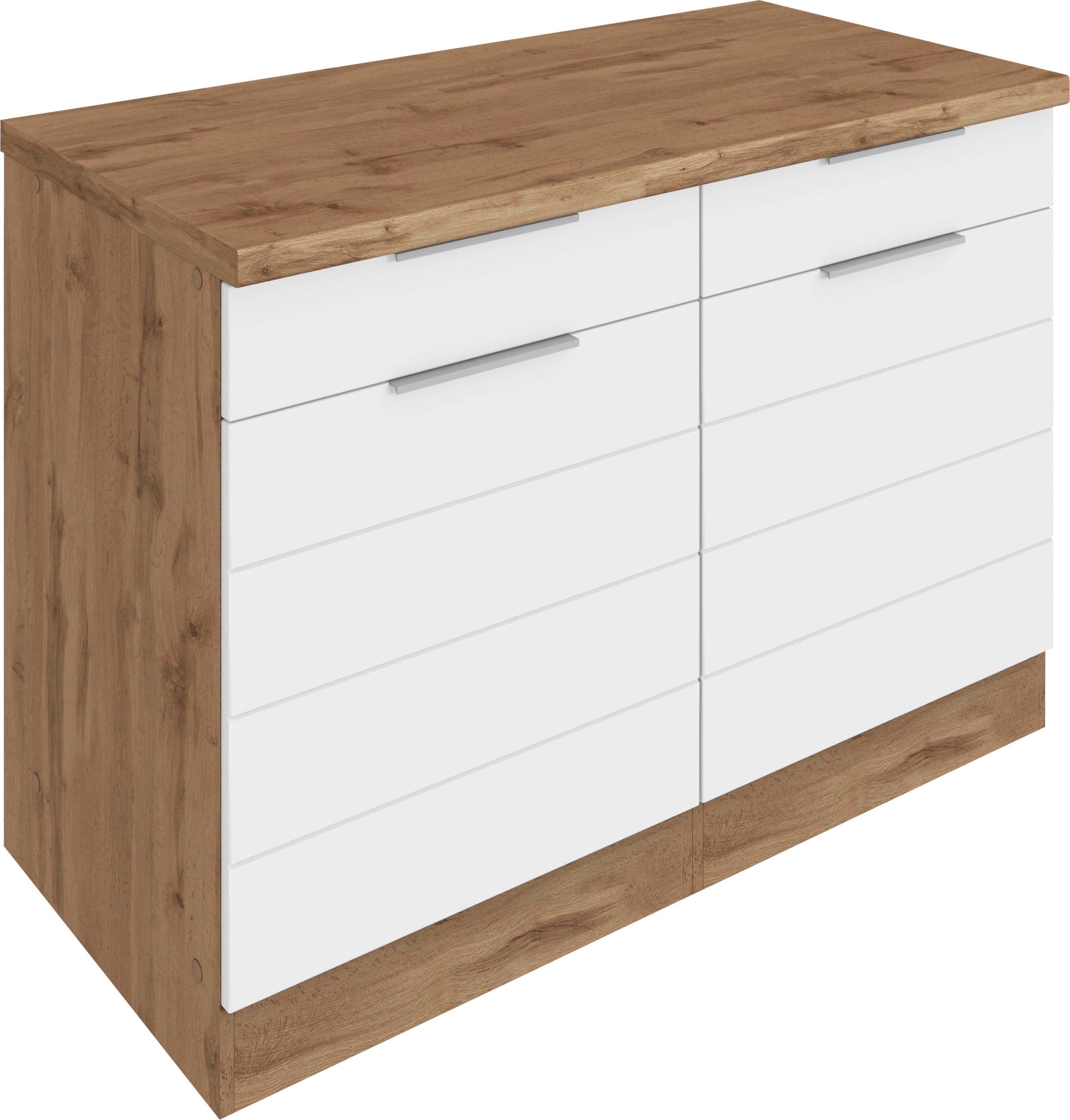 KOCHSTATION Unterschrank "KS-Luhe", 120 cm breit, für viel Stauraum, MDF-Fr günstig online kaufen