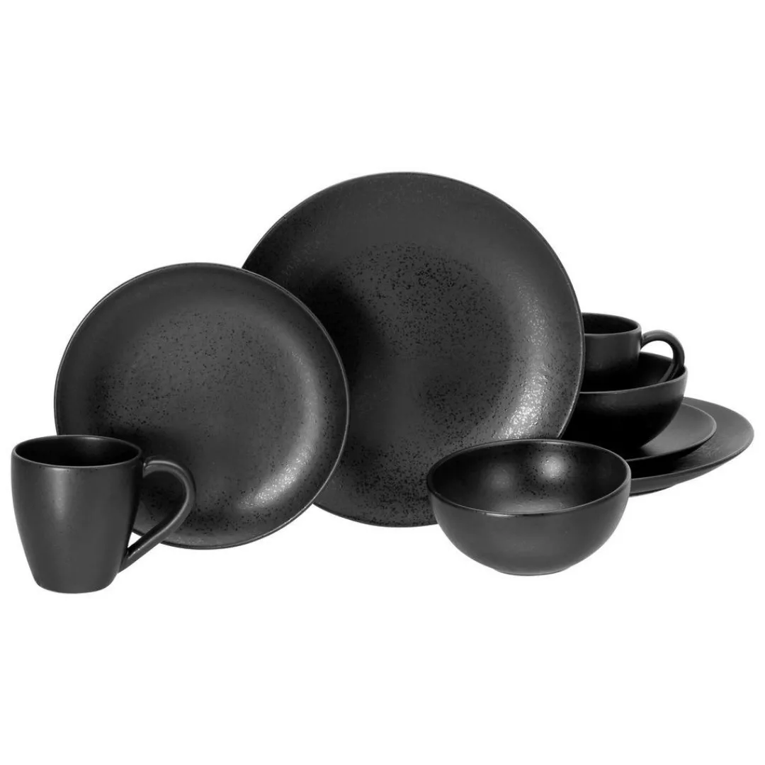 CreaTable Kombiservice »Magic Black Coupe«, (Set, 8 tlg.), Spezialglasur mi günstig online kaufen