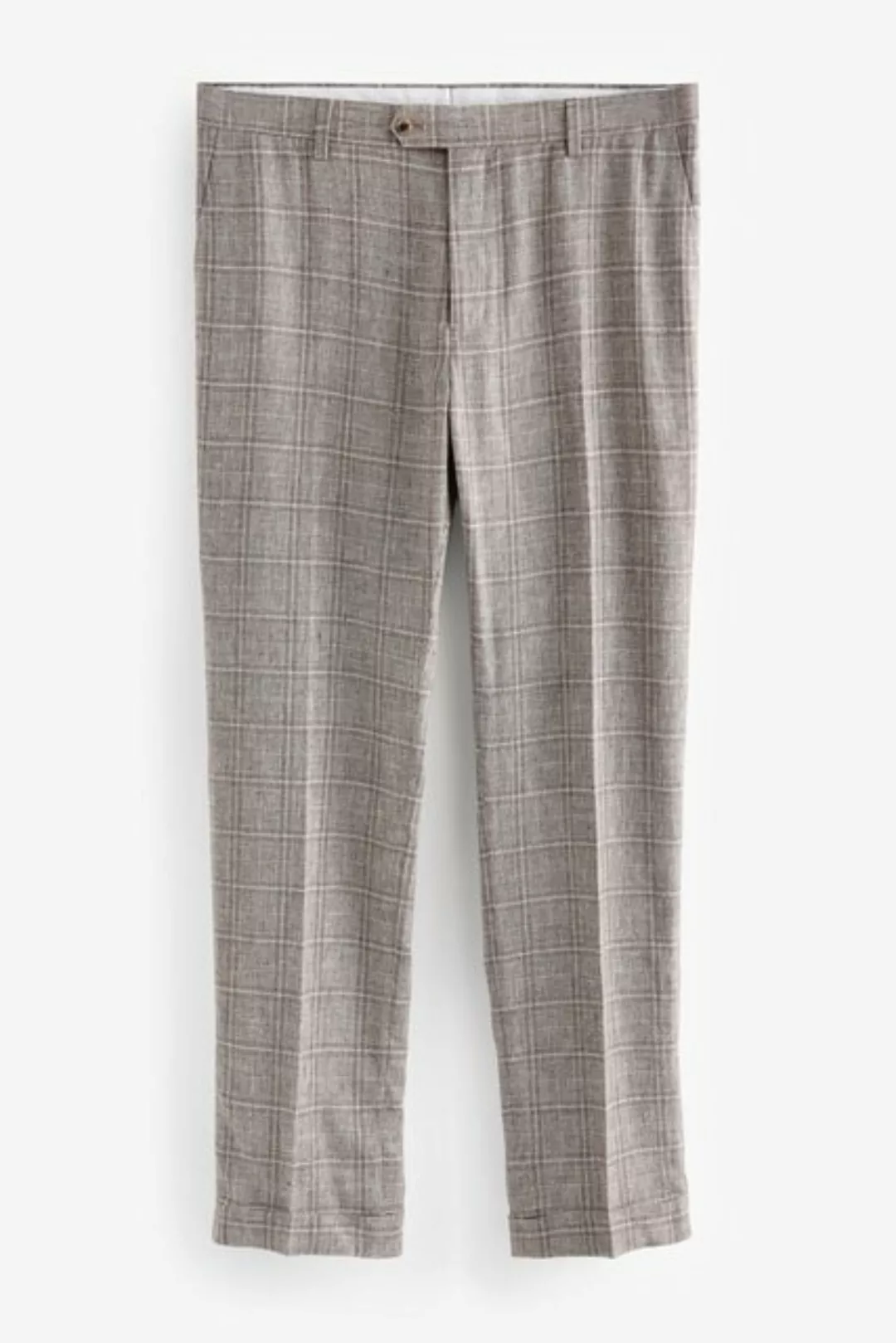 Next Anzughose Tailored-Fit Anzughose mit Karomuster und Leinen (1-tlg) günstig online kaufen