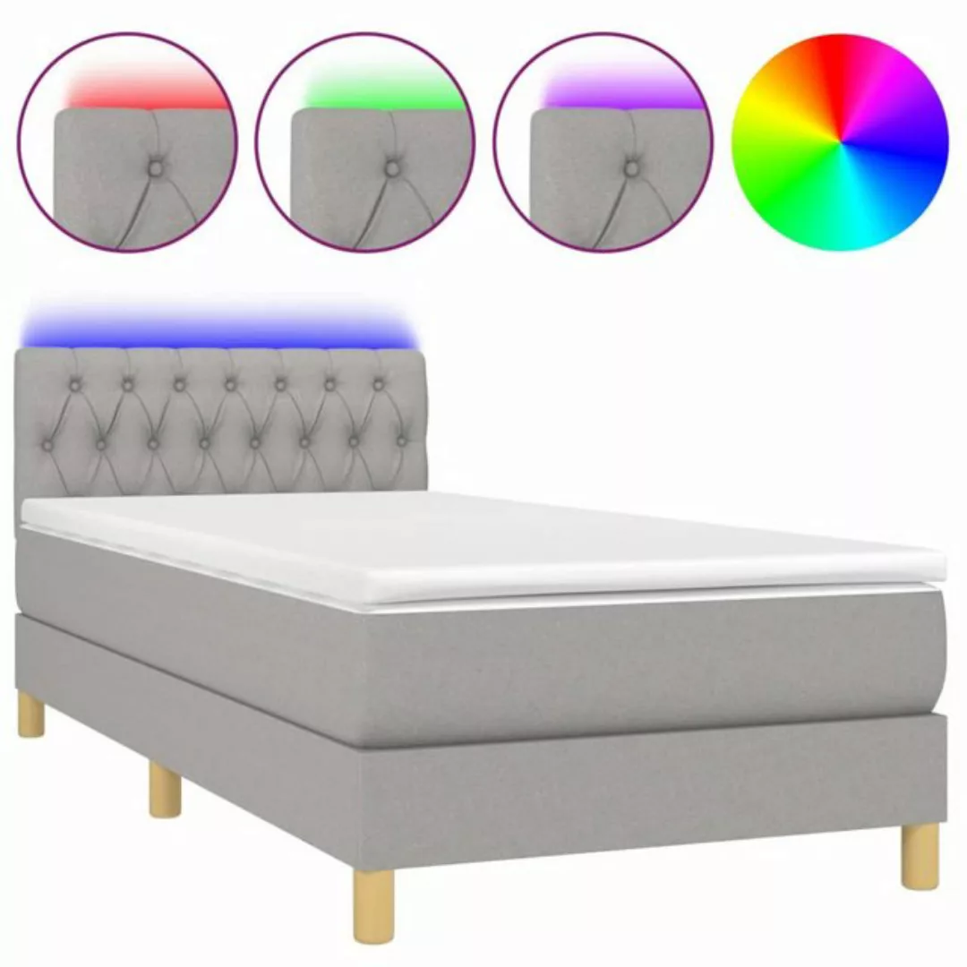 vidaXL Boxspringbett Bett Boxspringbett komplett mit Matratze & LED Stoff ( günstig online kaufen