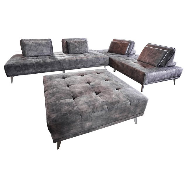 KAWOLA Ecksofa WIOLO, Ecksofa, Stoff od. Velvet, mit od. ohne Hocker, versc günstig online kaufen