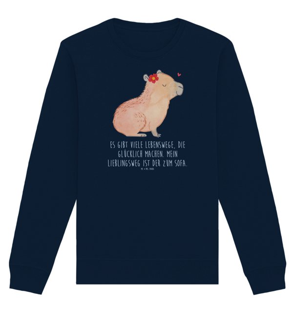 Mr. & Mrs. Panda Longpullover Größe XL Capybara Blume - French Navy - Gesch günstig online kaufen