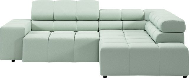 INOSIGN Ecksofa "Ancona, incl. Kopfteilverstellung + 3 Zierkissen L-Form,", günstig online kaufen