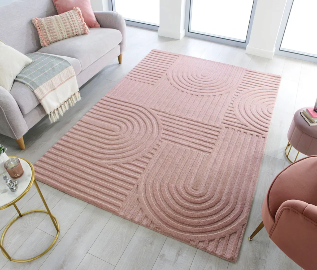 FLAIR RUGS Wollteppich »Zen Garden«, 100% Wolle, Hoch-Tief-Effekt, auch als günstig online kaufen