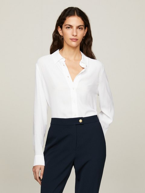 Tommy Hilfiger Hemdbluse FLUID VIS CREPE REGULAR SHIRT LS mit Seitenschlitz günstig online kaufen