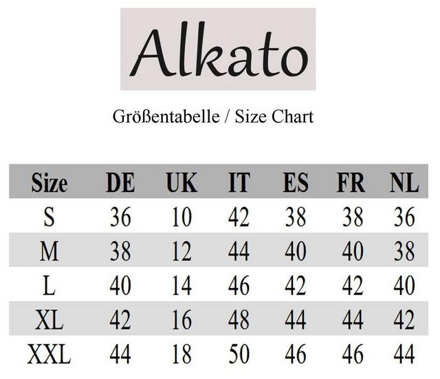 Alkato Longshirt Alkato Damen Longshirt Langarm Top Oversize Langarmshirt V günstig online kaufen