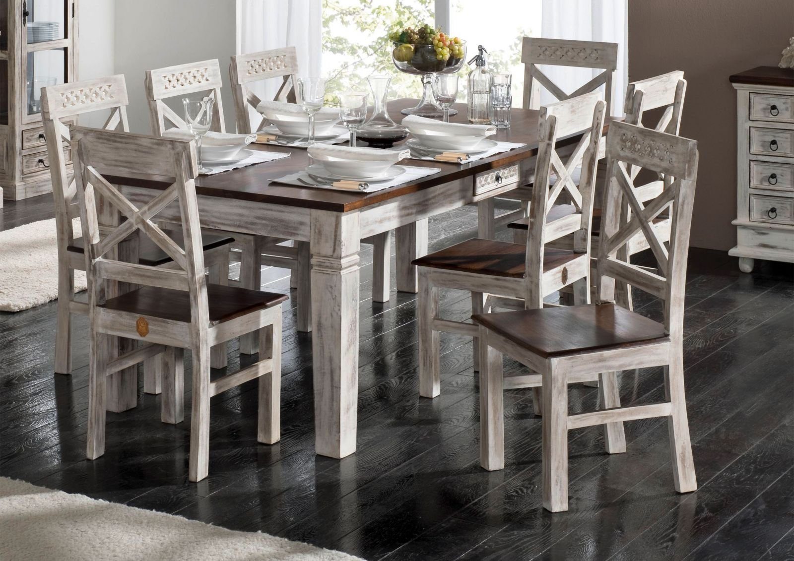 Massivmoebel24 Esstisch CASTLE-ANTIK (Massivholztisch 130x90 aus günstig online kaufen