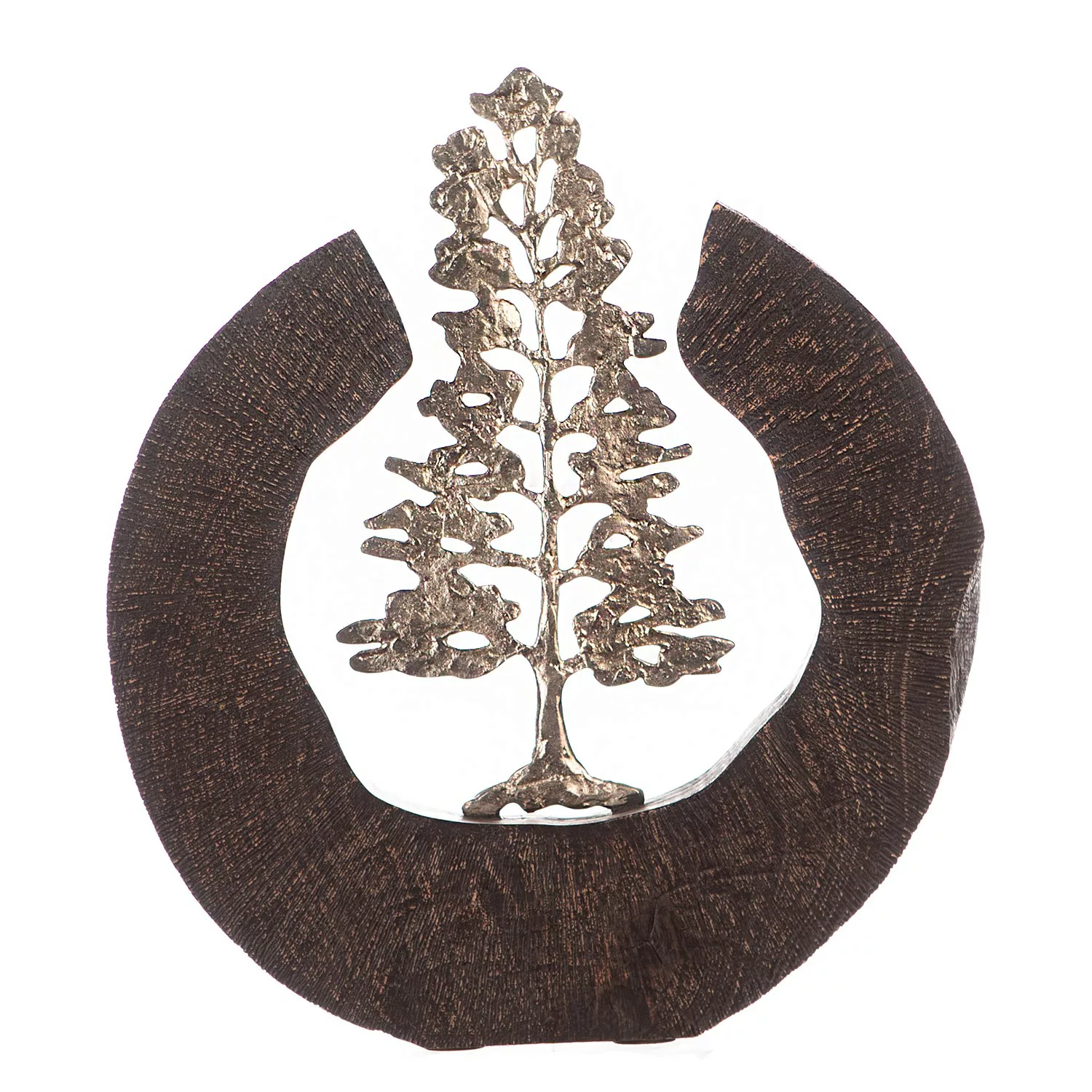 Casablanca by GILDE Skulptur Fir Tree braun/silber günstig online kaufen