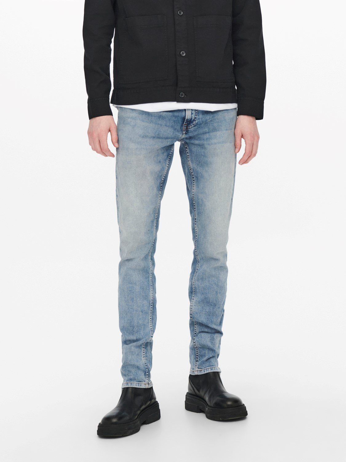 Only & Sons Herren Jeans ONSLOOM FG 1409 - Slim Fit - Blau - Blue Denim günstig online kaufen