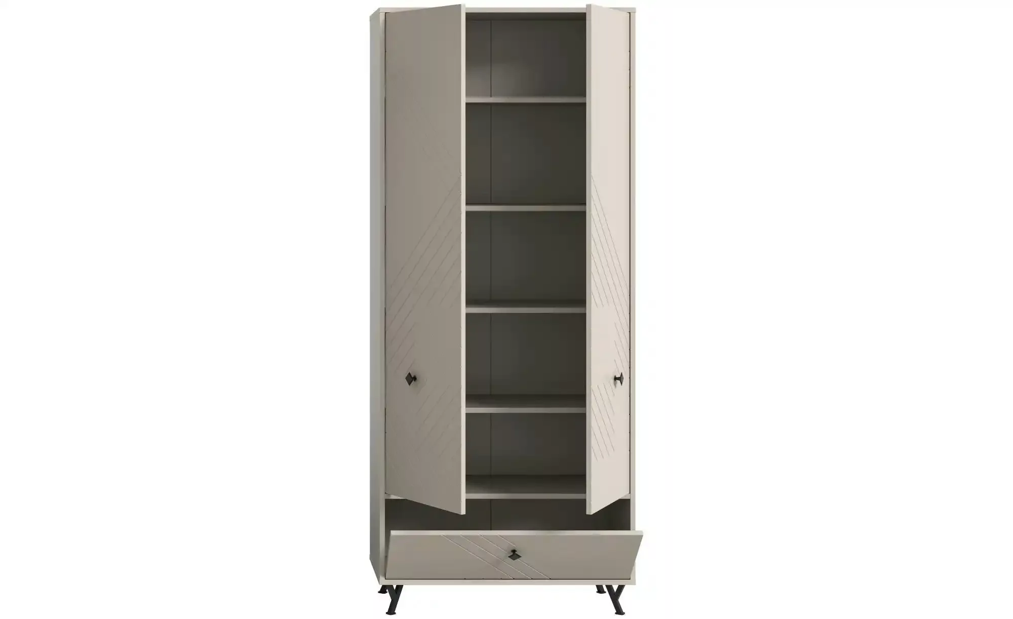 xonox.home Garderobenschrank in Sandbeige Matt - 80x190x35cm (BxHxT) günstig online kaufen