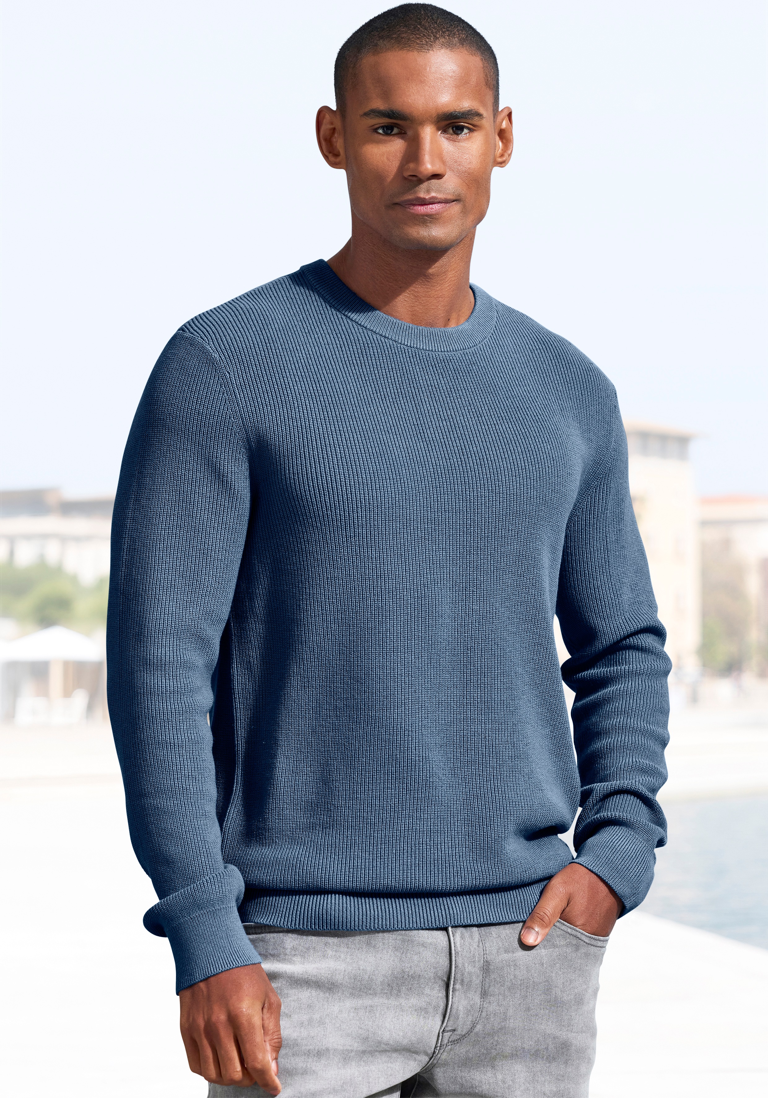 John Devin Strickpullover, Pullover in modischen Farben aus Baumwollmischun günstig online kaufen