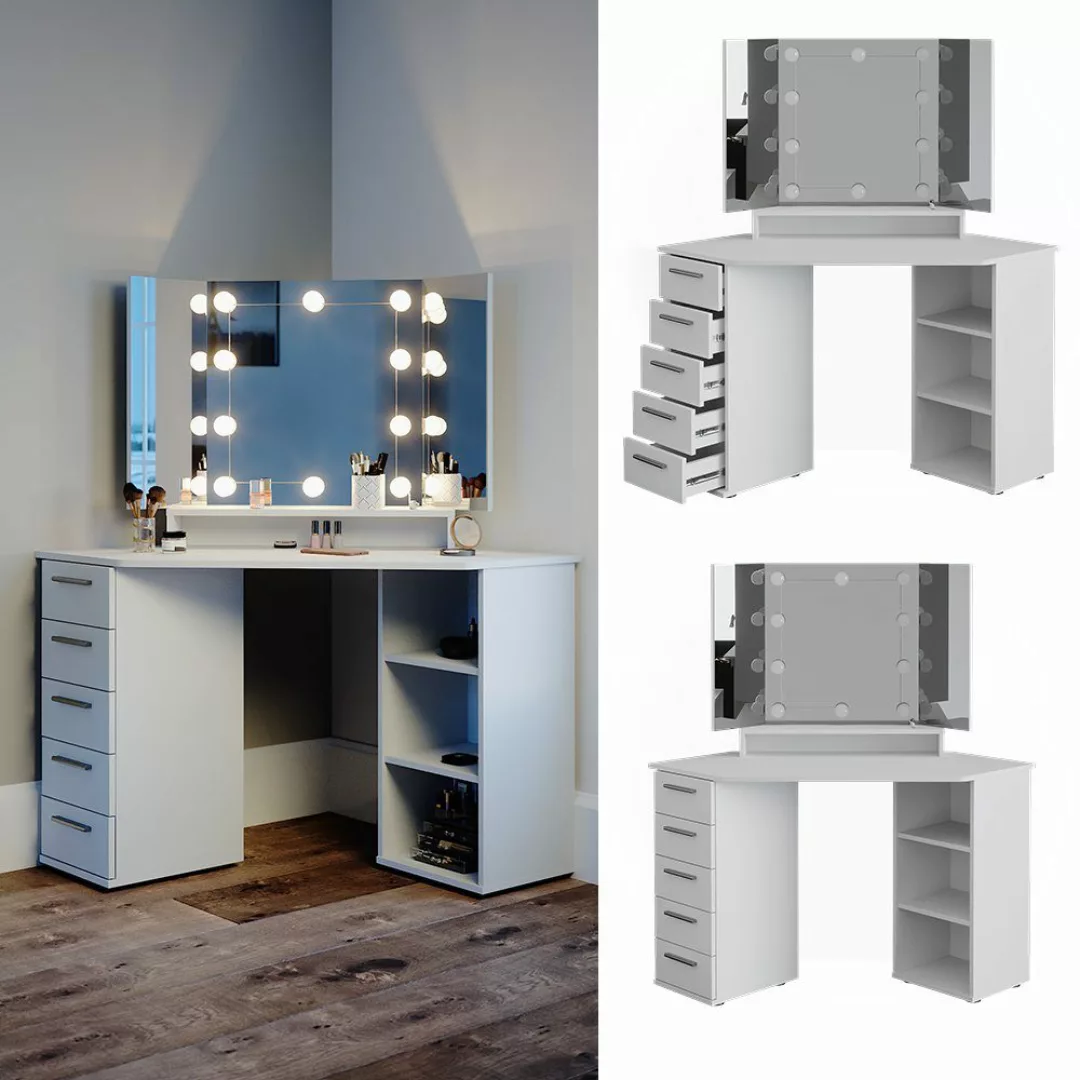 Vicco Schminktisch Sofia, Weiß, 128 cm günstig online kaufen
