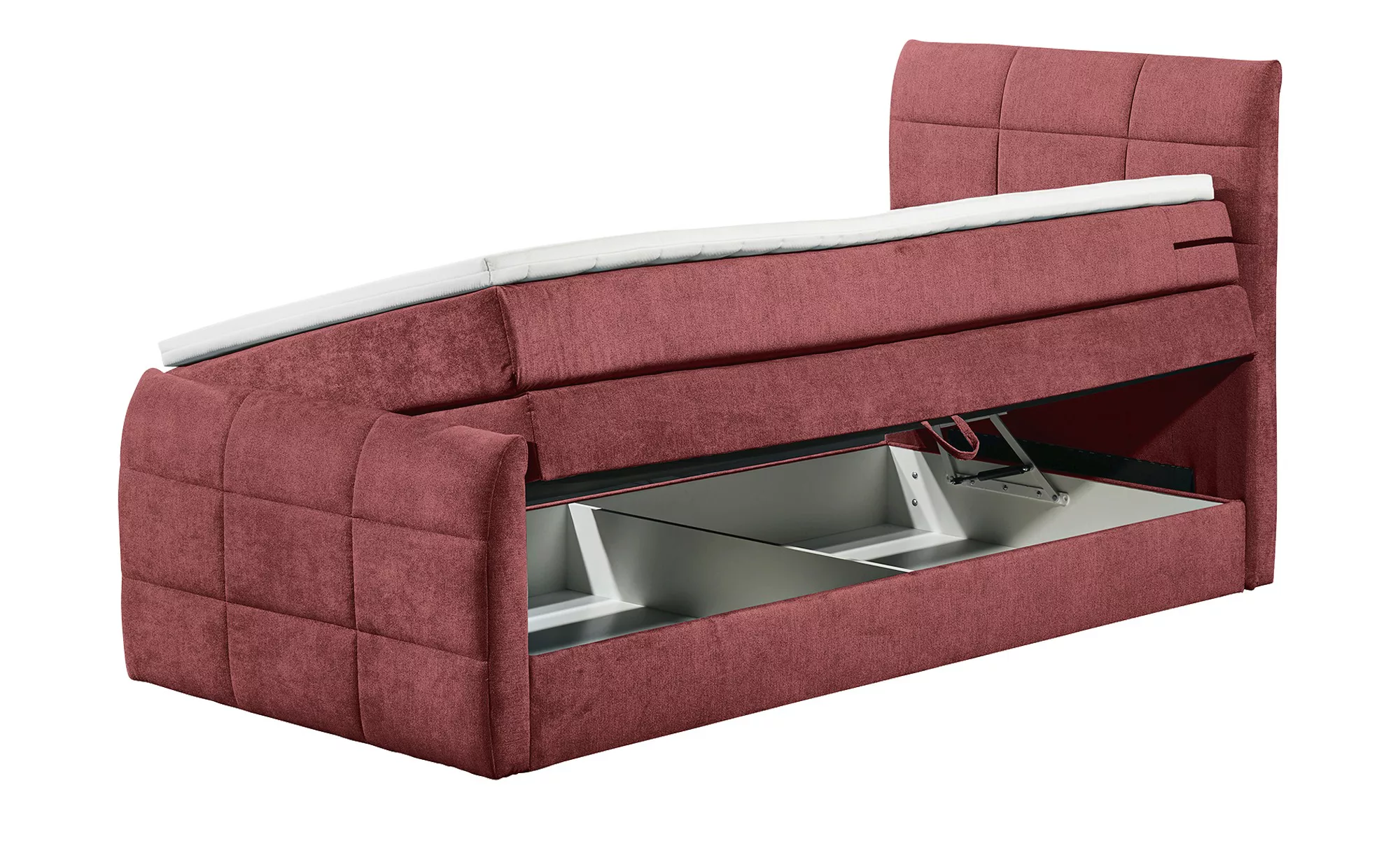 uno Boxspringbett mit Bettkasten - rot - 103 cm - 113 cm - Betten > Boxspri günstig online kaufen