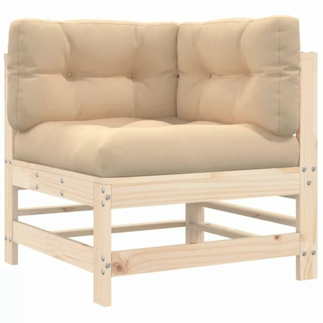 vidaXL Sofaelement Ecksofa mit Kissen Massivholz Kiefer (1 St) günstig online kaufen