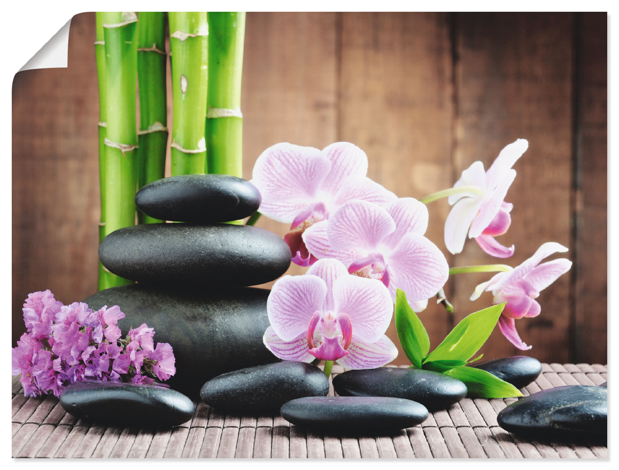 Artland Wandbild "Spa Konzept Zen Steinen Orchideen", Zen, (1 St.), als Lei günstig online kaufen