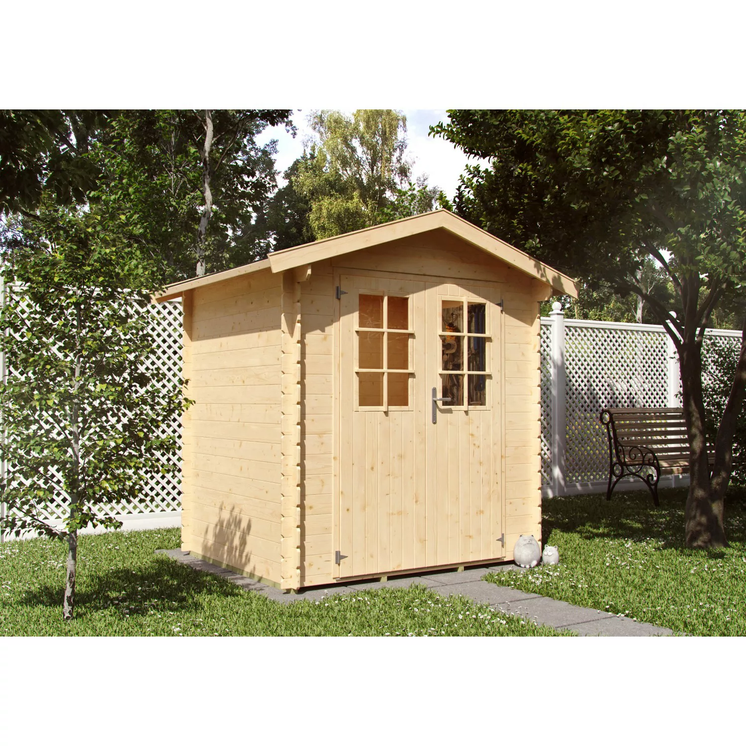 Kiehn-Holz Holz-Gartenhaus/Gerätehaus KH 19-009 Unberührt 180 cm x 150 cm günstig online kaufen