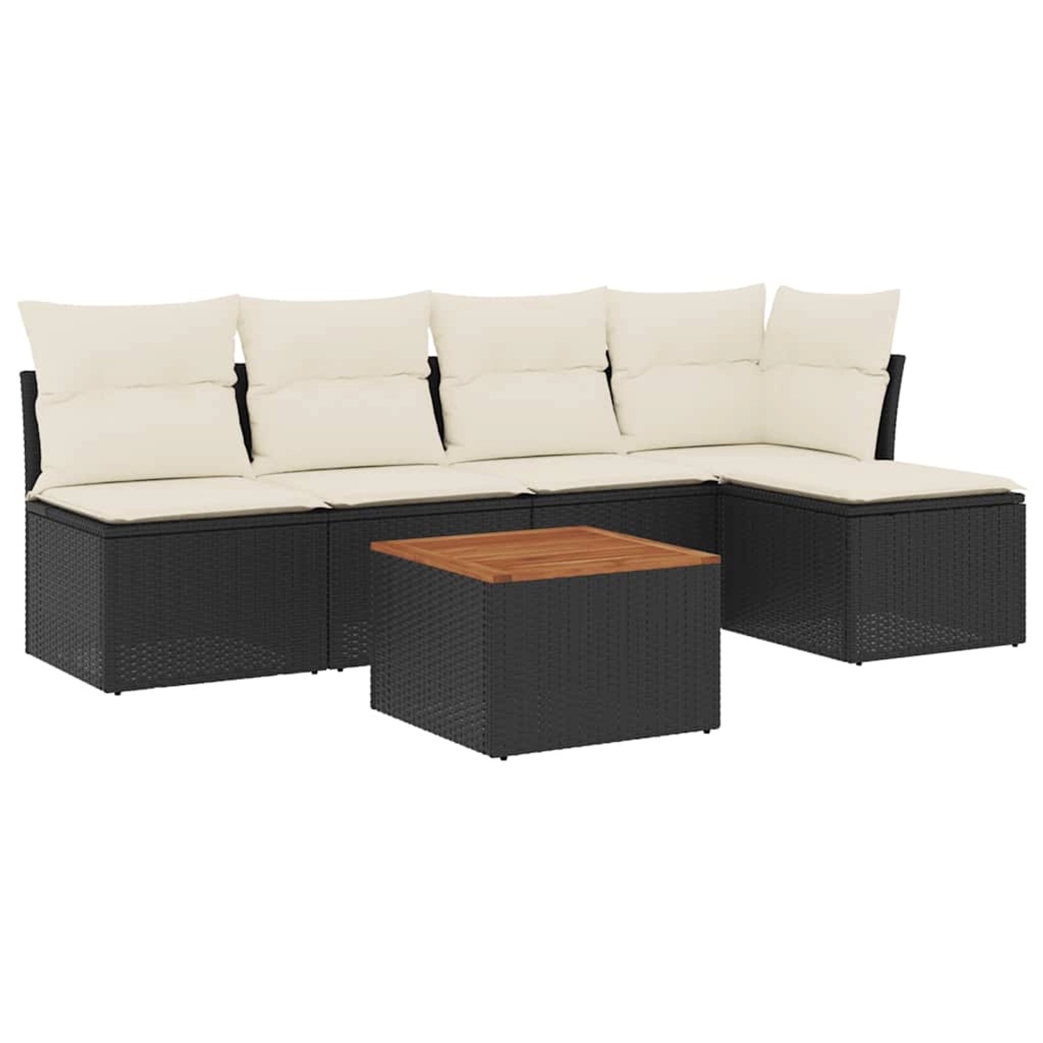vidaXL 6-Tlg Garten-Sofagarnitur mit Kissen Schwarz Poly Rattan 3255930 günstig online kaufen