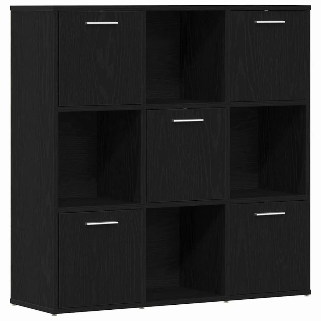 vidaXL Bücherregal Bücherschrank Schwarz Eichen-Optik 90x28x90 günstig online kaufen