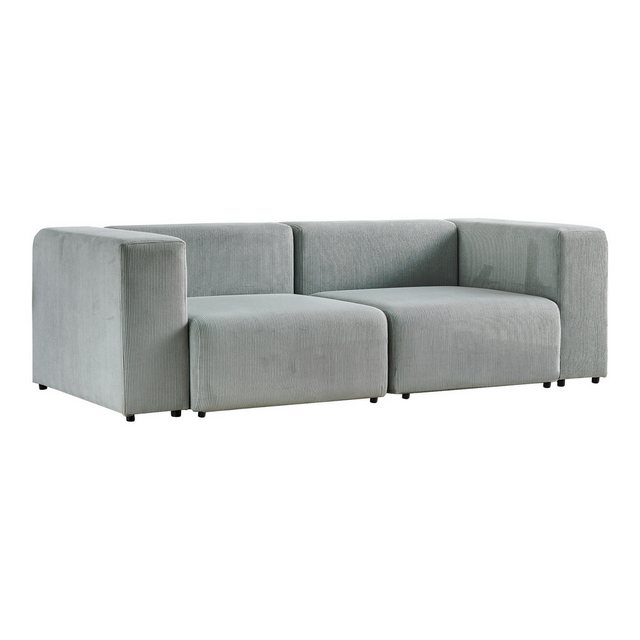 en.casa Sofa, 2 Teile, »Suldal« 2-Sitzer Modulsofa Cord Hellblau günstig online kaufen