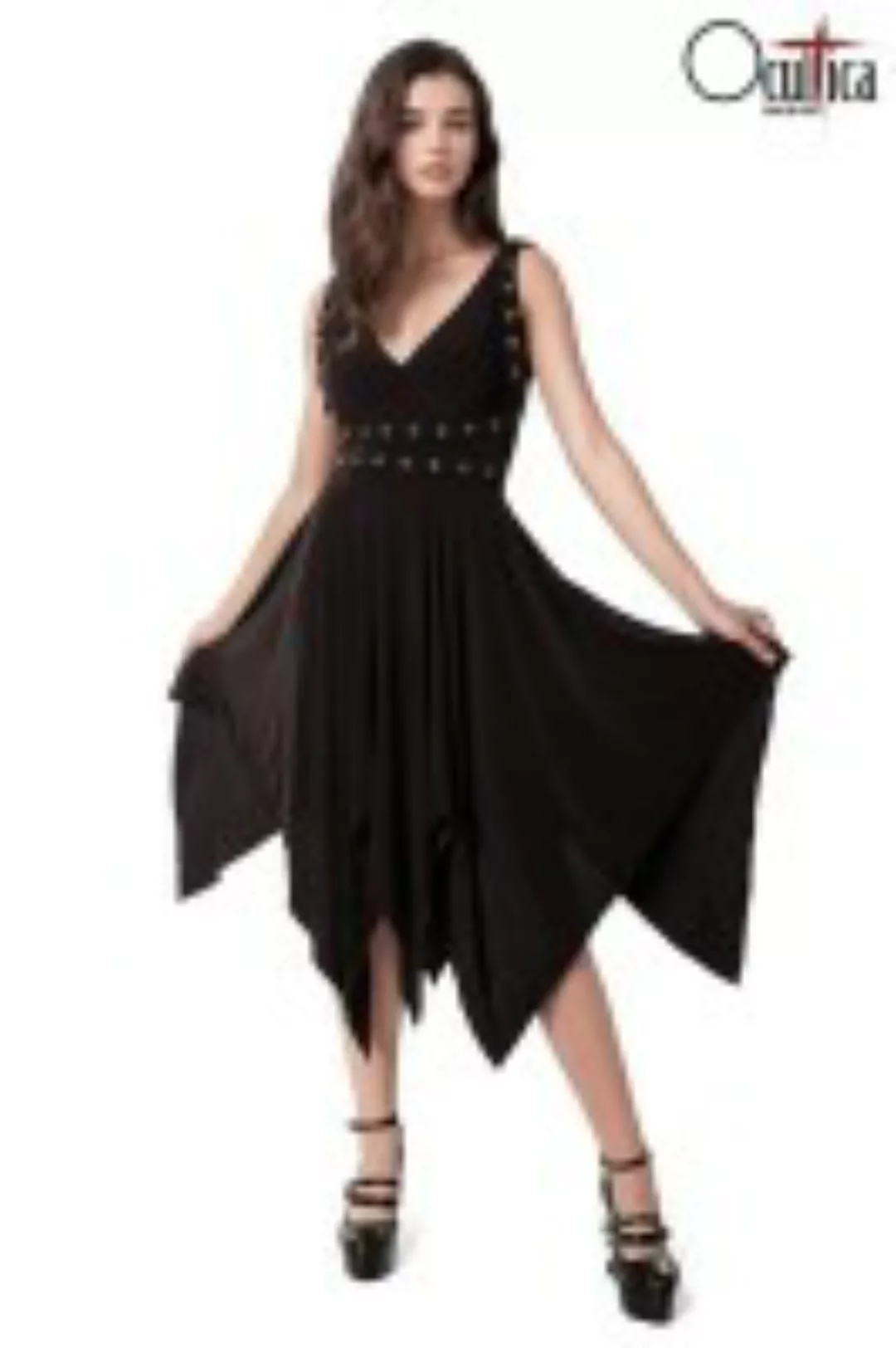 Gothic-Kleid mit Nieten-Details günstig online kaufen