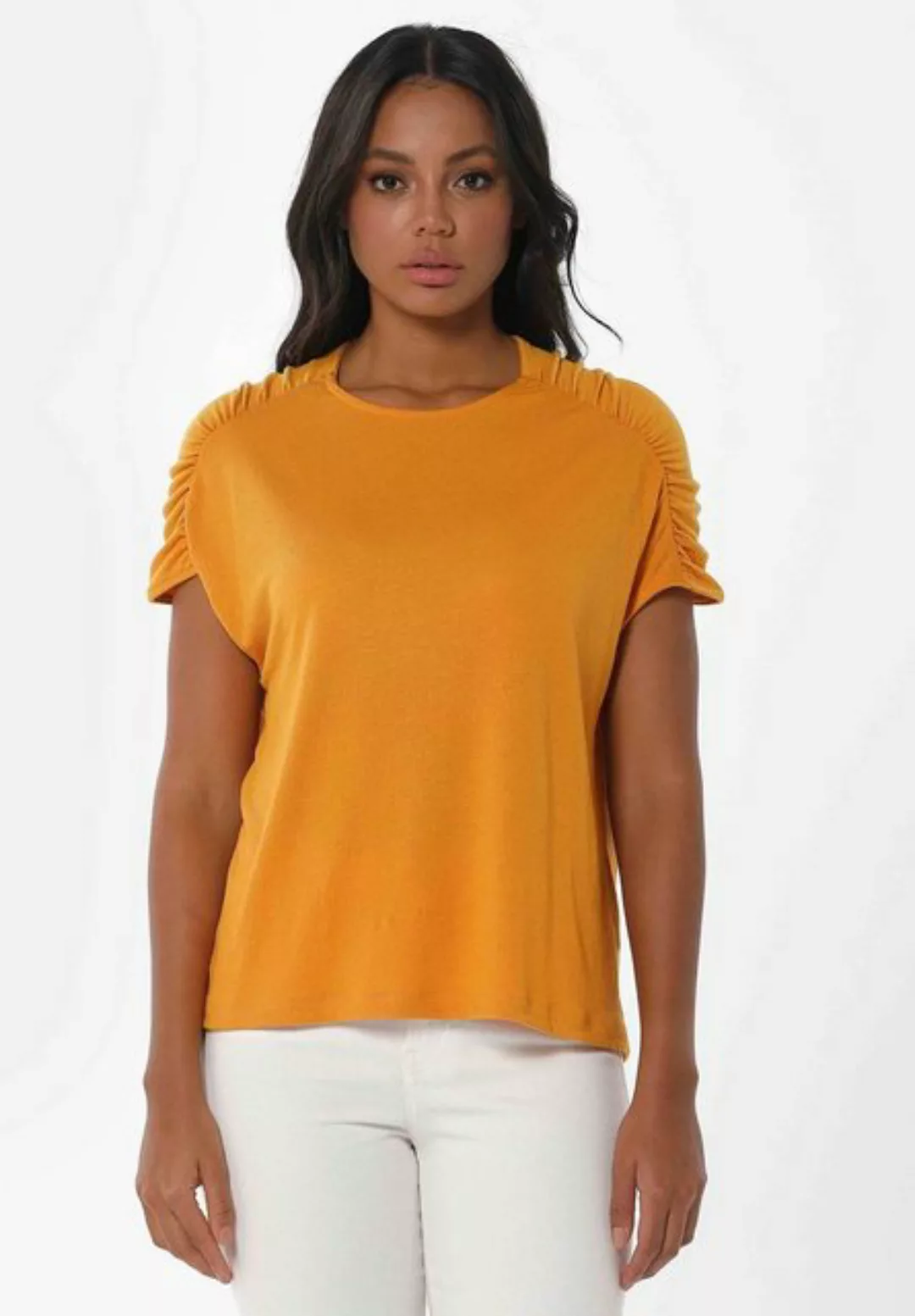 ORGANICATION T-Shirt Women's V-neck Top in Mango günstig online kaufen