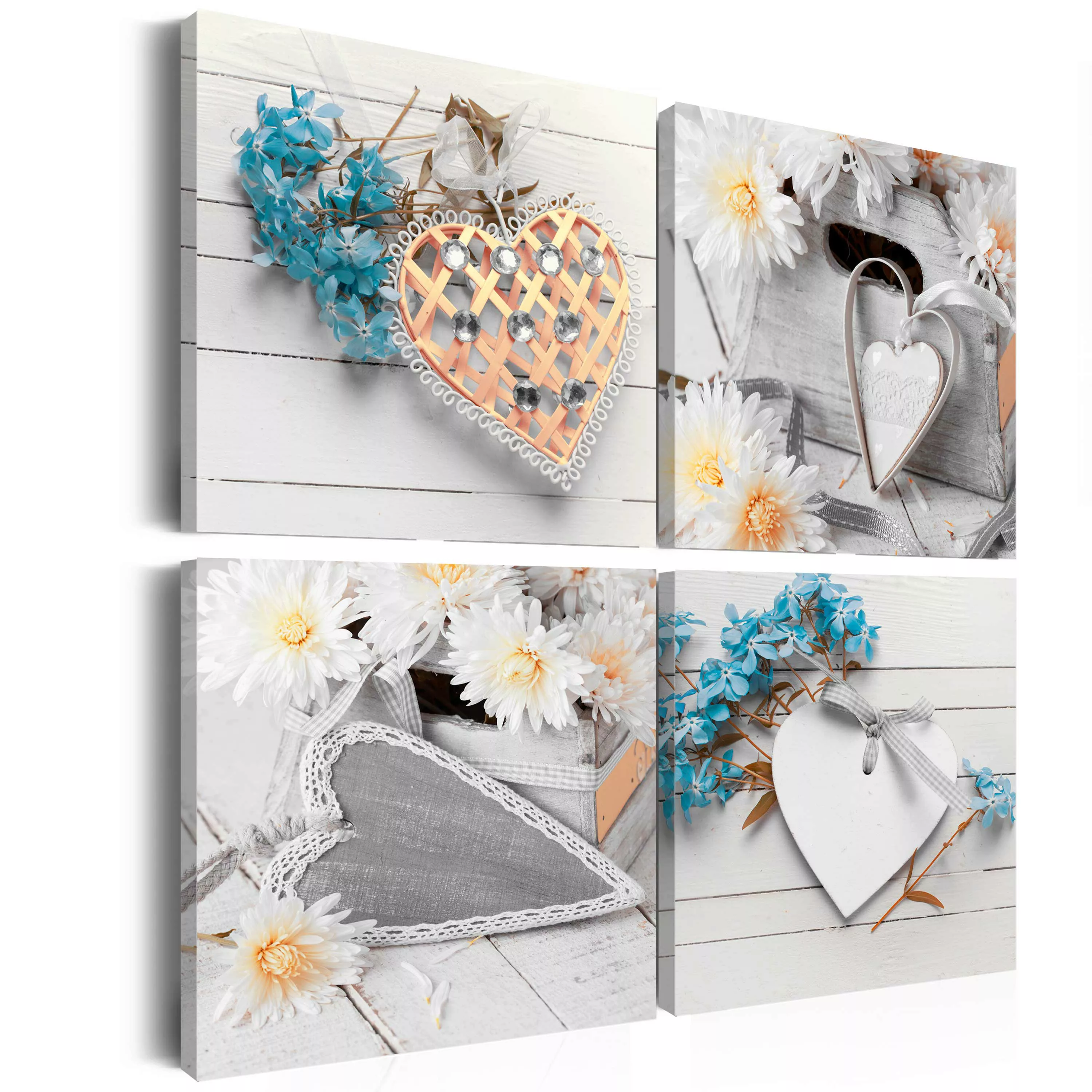 Wandbild - Flowers and hearts günstig online kaufen