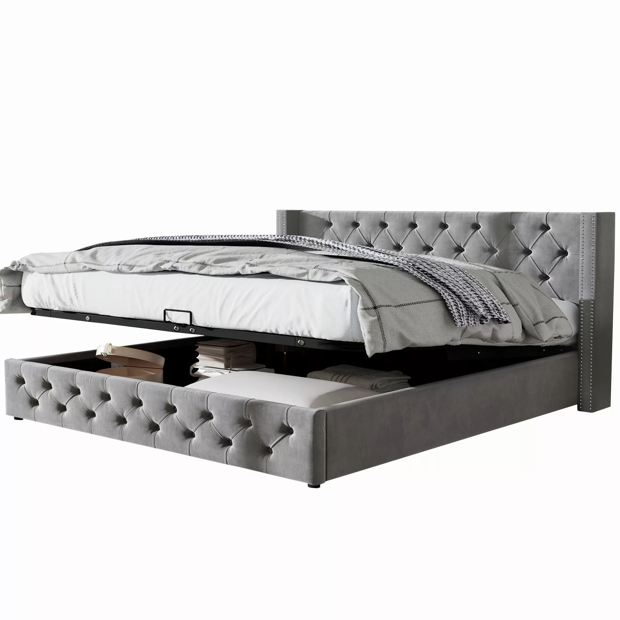 STILVORA Polsterbett Doppelbett 180×200 mit Stauraum,Hydraulisches günstig online kaufen