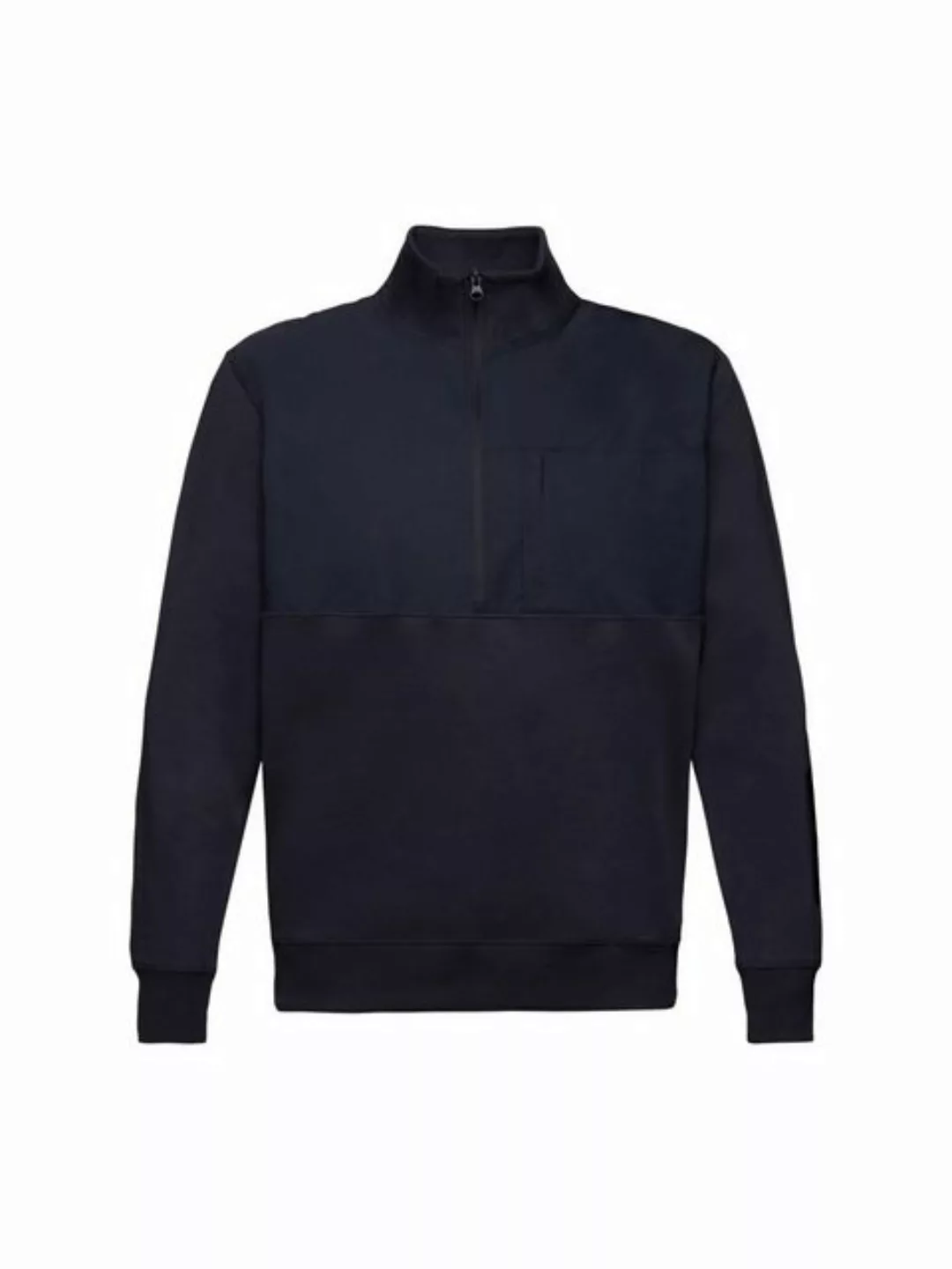 Esprit Sweatshirt Troyer-Sweatshirt aus Materialmix (1-tlg) günstig online kaufen