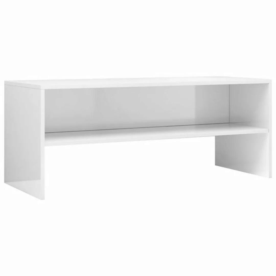 furnicato TV-Schrank Hochglanz-Weiß 100x40x40 cm Holzwerkstoff günstig online kaufen