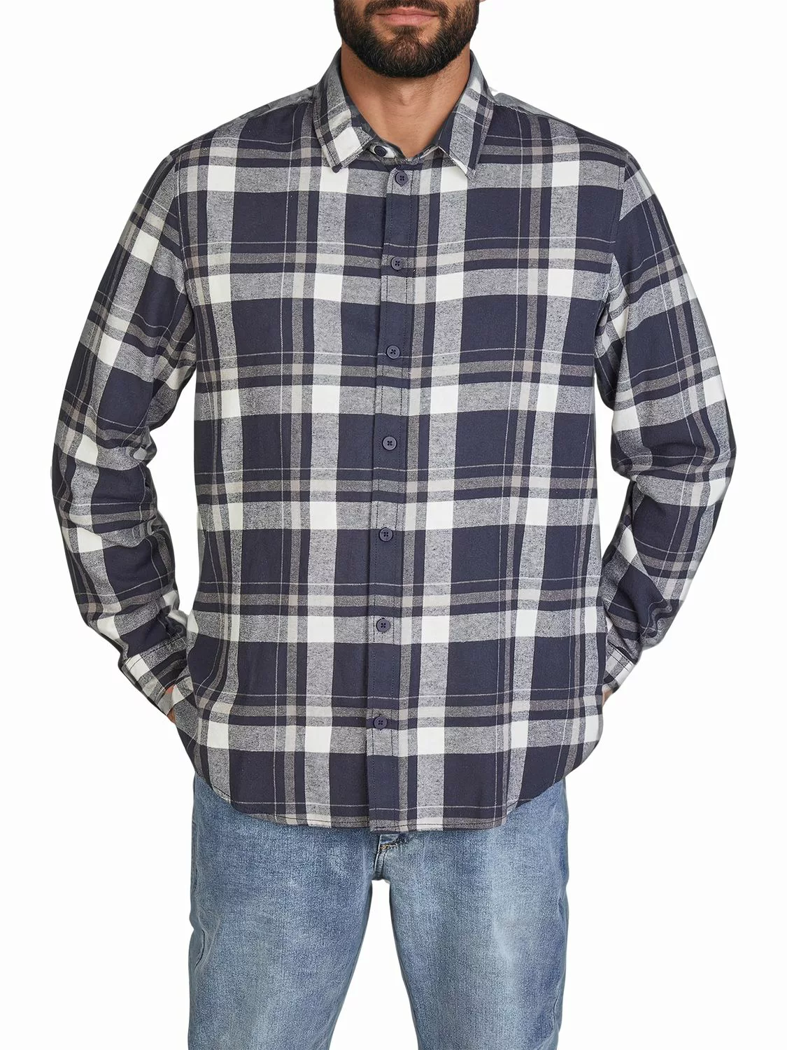 DENIMFY Flanellhemd Herren langarm Kariert Regular Fit DFDean günstig online kaufen